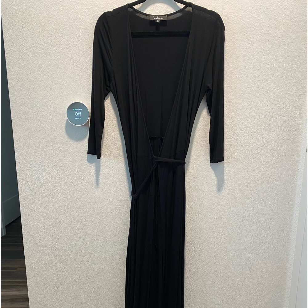 Lulus Long black Maxi Wrap Dress